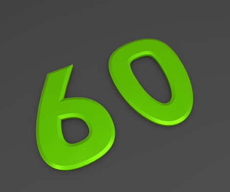 Green 3D volumetric figure or number on a gray background. numbering.の写真素材