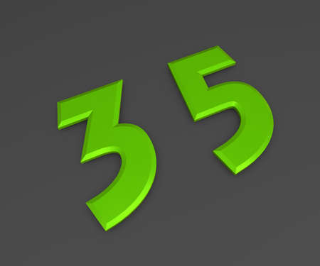 Green 3D volumetric figure or number on a gray background. numbering.の写真素材