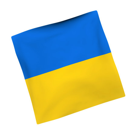 Illustration of the flag of Ukraine in the wind.の写真素材
