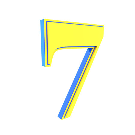 Blue-yellow volumetric 3D figure. numbering.の写真素材