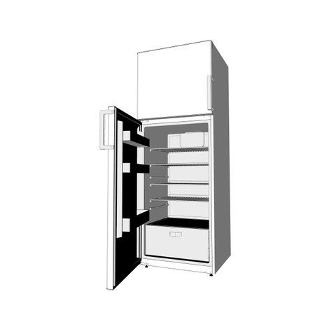 white refrigerator. kitchen attributes. food and drink storage.の写真素材