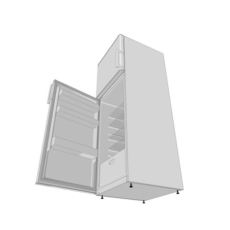 white refrigerator. kitchen attributes. food and drink storage.の写真素材