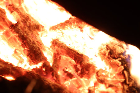 Heat from coals close-up.の写真素材