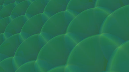 Green abstract background in the form of bubbles. Decoration or screensaver.