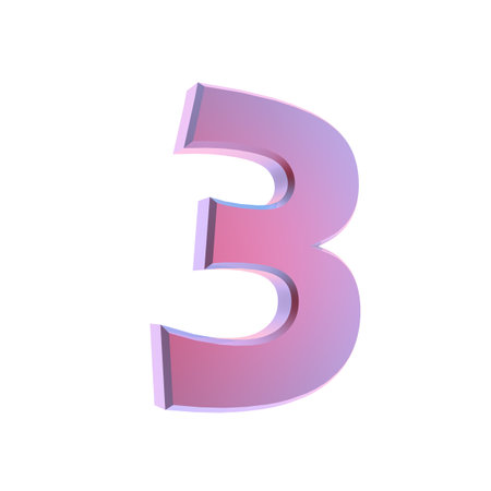 Purple volumetric 3D figure. numbering. decor.の写真素材