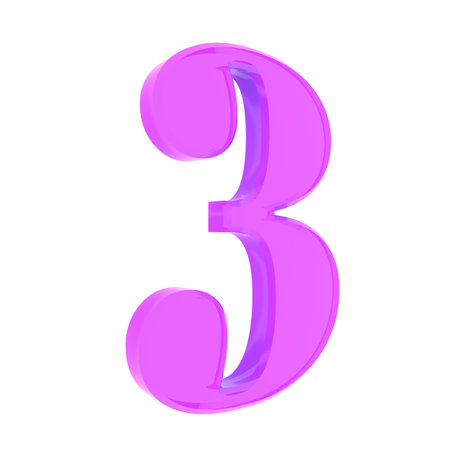 Purple volumetric 3D figure. numbering. decor.の写真素材