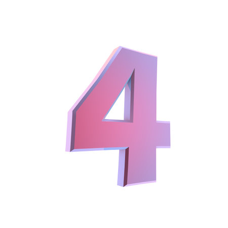 Purple volumetric 3D figure. numbering. decor.の写真素材