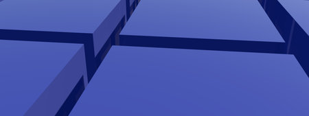 Blue abstract 3d background, banner or screensaver. Geometric figures.の写真素材