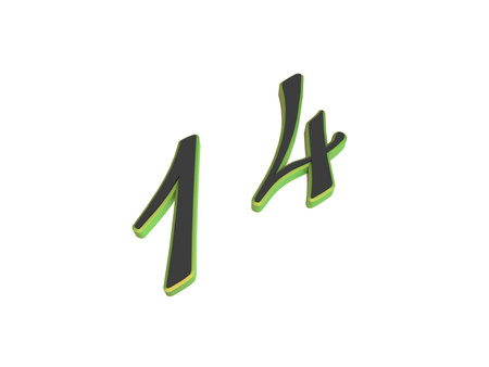 Two-color 3D number or numbers for decoration. Render illustration.の写真素材