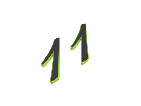 Two-color 3D number or numbers for decoration. Render illustration.