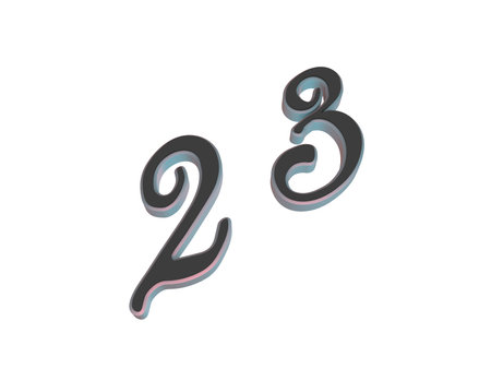 Two-color 3D number or numbers for decoration. Render illustration.の写真素材