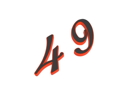 Two-color 3D number or numbers for decoration. Render illustration.の写真素材