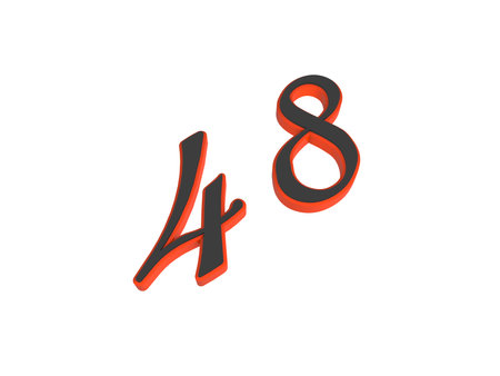 Two-color 3D number or numbers for decoration. Render illustration.の写真素材