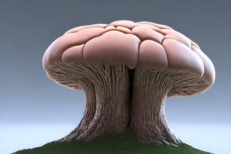 Mushroom in the form of brains. The effect of mushrooms on the human brain.