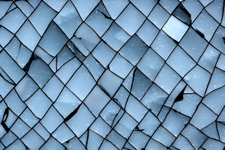 Screensaver or background in the form of broken glass or ice.の写真素材