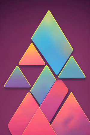 Vertical background or screensaver of triangles. AI generation.の写真素材
