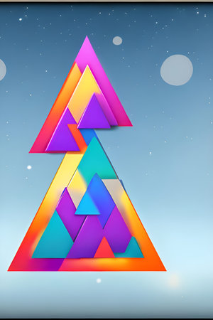 Vertical background or screensaver of triangles. AI generation.の写真素材