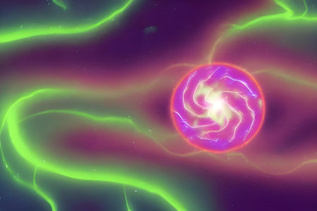 Background or screensaver in the form of magnetic storms or northern lights.