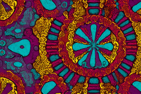 Esoteric multicolored abstract background or screensaver. AI illustration.の写真素材