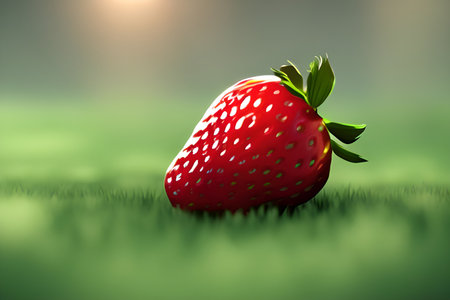 Background or screensaver of juicy ripe strawberries. Berry of love. AI illustration.の写真素材