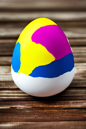 Unique Easter egg. Religious spring holiday.の素材
