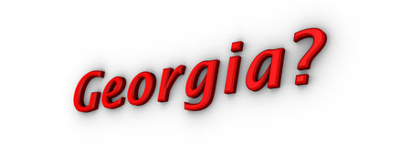 Red 3d text Georgia. Rendering the image.の写真素材
