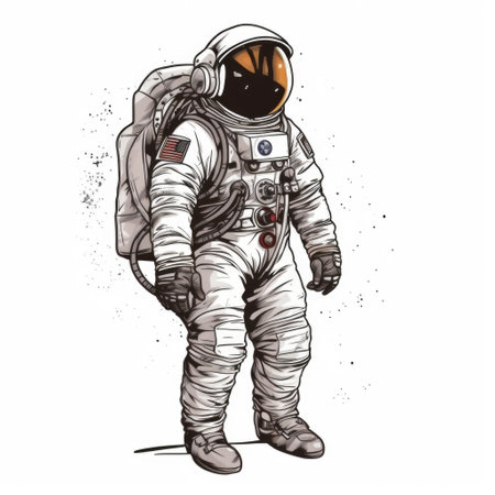 Astronaut on a white background. isolate. cartoon style. AI generative.の素材
