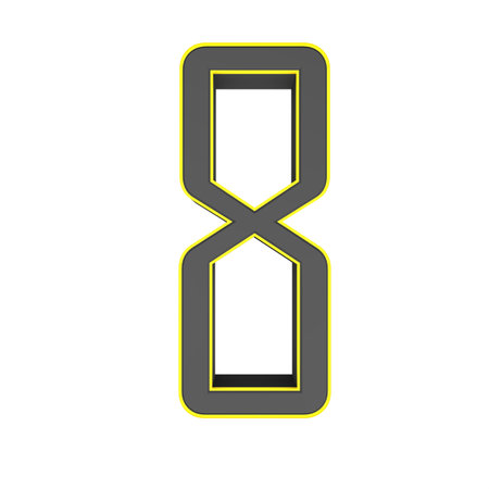 Gray yellow 3d number 8 on a white background. 3D rendering image.の写真素材