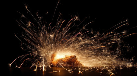 sparks and flashes. Screensaver or background. AI generative.の素材