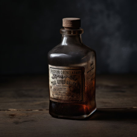 Empty vintage medicine bottle. AI generative.の素材