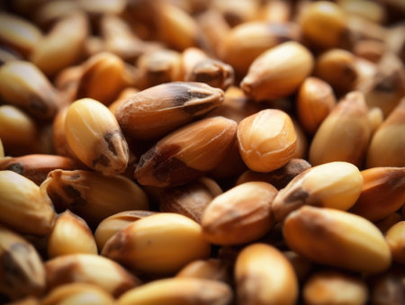 Pine nuts close-up. AI generative.の素材