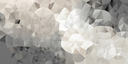 Gray-white-beige abstract background in the style of low-poly graphics. AI generative.の素材