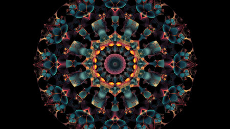 Geometric kaleidoscope. AI generative.の素材