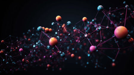 Technological molecules. The science. AI generative.の素材