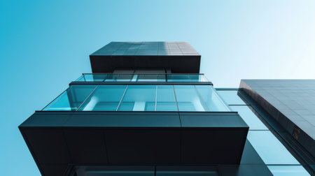 Architectural minimalism of modern buildings. AI generative.の素材