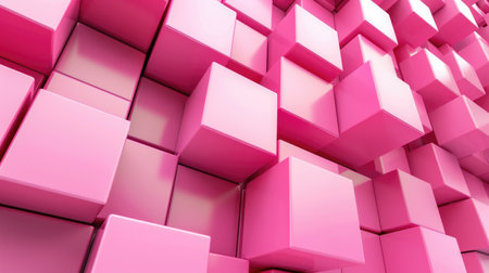 Pink cubic abstract background. AI generative.の素材