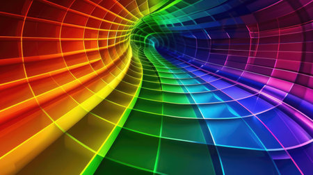 Abstract background in the form of a rainbow grid. AI generative.の素材