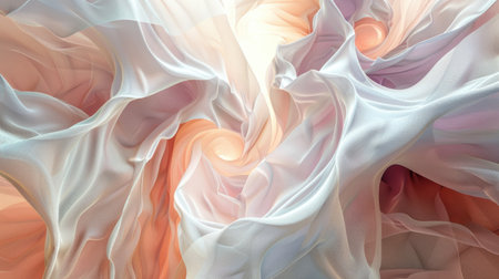 Beige-pink abstract background with an amorphous light structure. AI generative.の素材