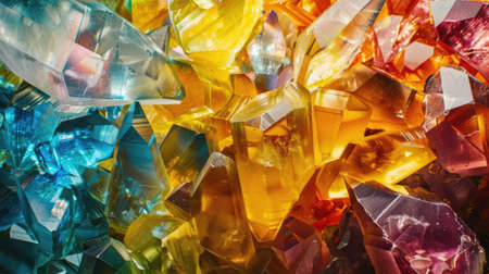 Crystals or precious stones close-up. AI generative.の素材