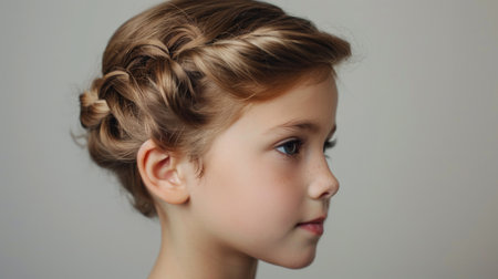 Stylish children's hairstyle. AI generative.の素材