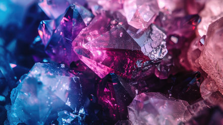 Crystals or precious stones close-up. AI generative.の素材