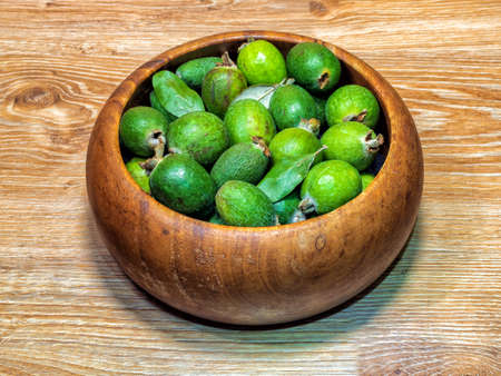 Feijoa fruits (known yet as acca sellowiana)の写真素材