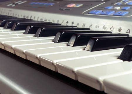 The keyboard of old sintezator.の写真素材