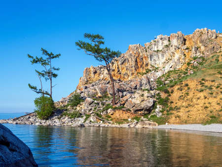 View of Lake Baikal in the early summer morning. Olkhon Island.の写真素材
