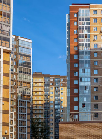 New residential quarters. City development. Summer shooting.