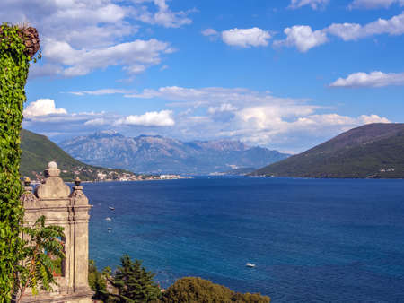 View to Mediterranean sea bay. Seascape. Sea and mountains.の写真素材