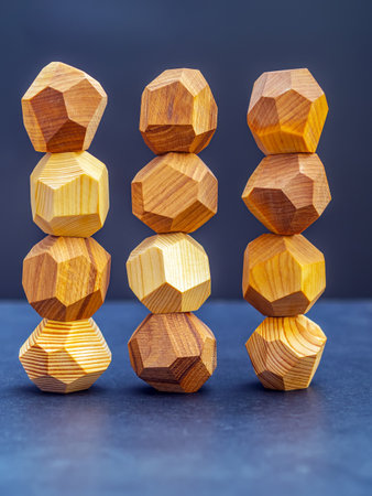 TUMI ISHI wood rocks on the dark background. close-up