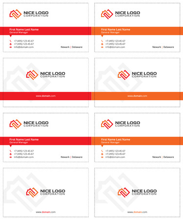 business cards house and square meter red and orange colorsのイラスト素材