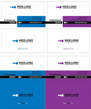 fashion business cards, blue and purple coloursのイラスト素材