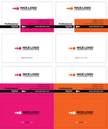fashion business cards, pink and orange coloursのイラスト素材